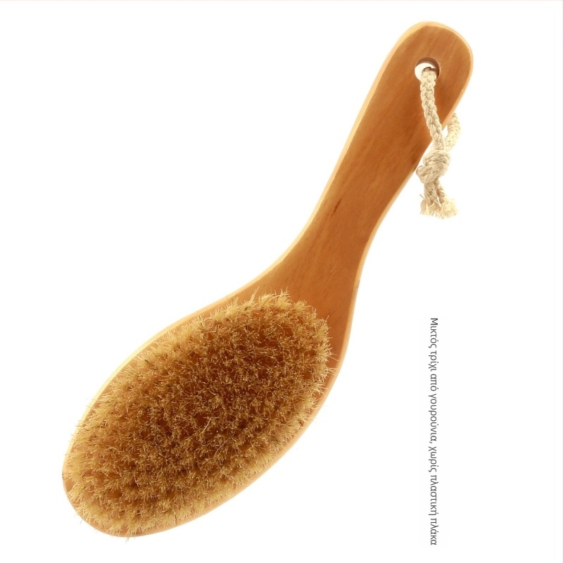 Βούρτσα μπάνιου και μασάζ με καμπύλη λαβή σε σχήμα πόδι κοτόπουλου, τρίχες από λωτό, απολεπιστική μασάζ με απαλές τρίχες