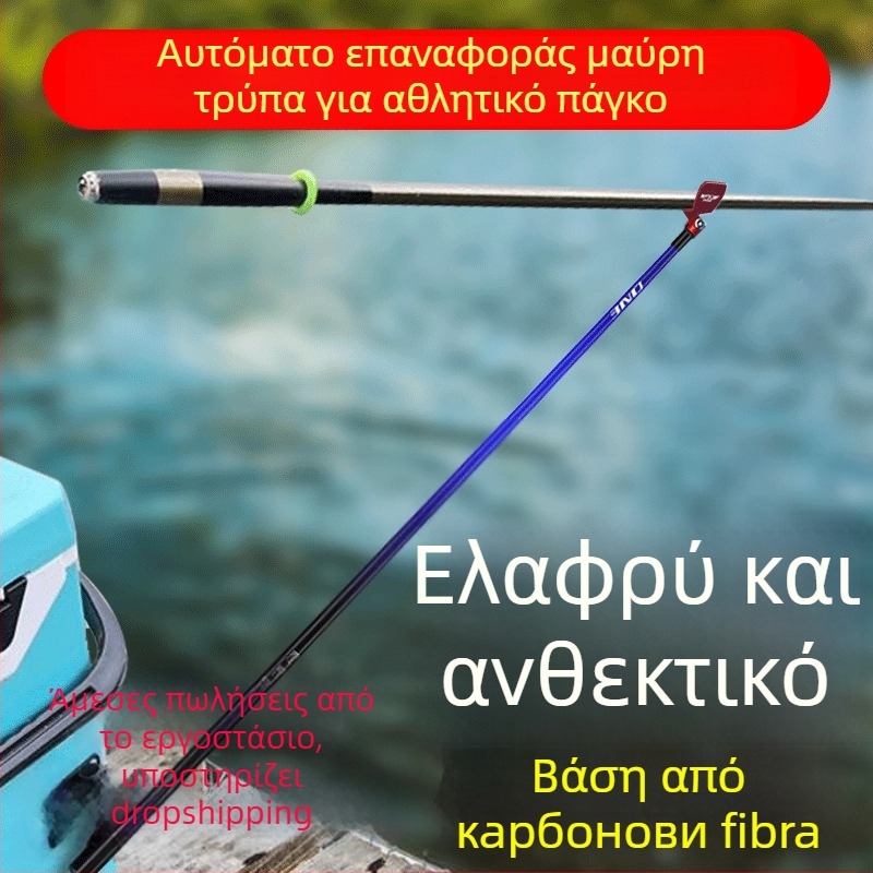 Giant Fin King στηριγμα καλαμιού ψαρέματος σε στυλ πυργίσκου — ανθρακονήματα, μπαταρία, μη περιστρεφόμενο, μη διπλώνεται