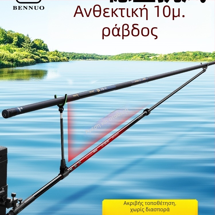 Βάση ράβδων ψαρέματος από ανθρακόνημα για μεγάλα ψάρια – τοποθετείται στο δάπεδο, μη διπλούμενη, μη περιστρεφόμενη