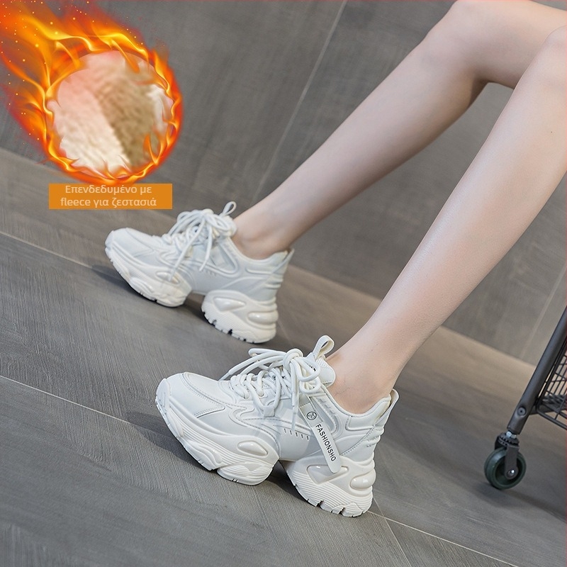 Γυναικεία παπούτσια πλατφόρμα με αερόσολα, με στρογγυλή μύτη, πάνω μέρος από ειδικό ύφασμα και δέρμα, μπροστινό κορδόνι κλείσιμο, ύψος φτέρνας 6–8 cm, χειροποίητα