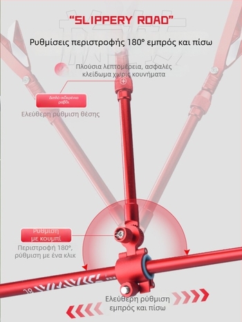Wickert αλουμινένιος στήριγμα καλαμιών για οπίσθιο κρέμασμα, πολυκατευθυντική περιστροφή, αναδιπλούμενο