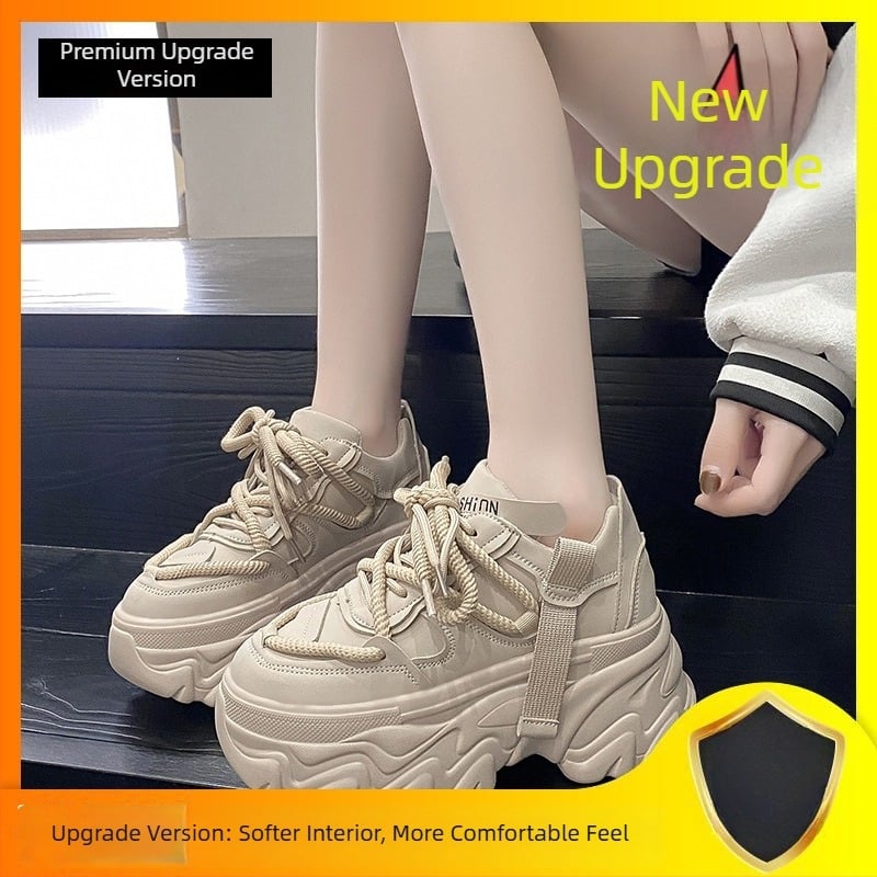 Γυναικείια παπούτσια Dad Shoes, με κορδόνια, επάνω μέρος από τεχνητή γούνα, εσωτερικός πάτος από μαλλί, σόλα πολυουρεθάνης