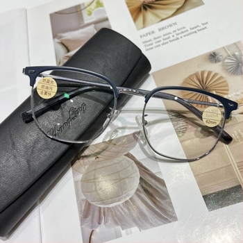 Γυαλιά ανάγνωσης με ρετρό πλήρη μεταλλική κατασκευή, φακοί ρητίνης κατά της μπλε ακτινοβολίας, κατάλληλα για μικρά πρόσωπα