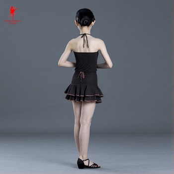 Σετ φούστα λατινικού χορού με λεοπάρ print για ενήλικες γυναίκες – ύφασμα Milk Silk, φόδρα βαμβάκι