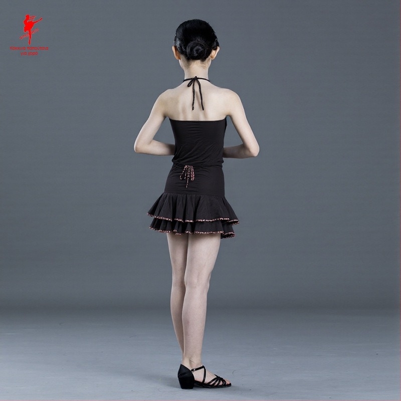 Σετ φούστα λατινικού χορού με λεοπάρ print για ενήλικες γυναίκες – ύφασμα Milk Silk, φόδρα βαμβάκι