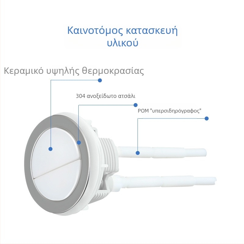 Ανταλλακτικά δεξαμενής τουαλέτας — καθολικό διπλό ξέπλυμα, κεραμικό κουμπί για ξέπλυμα, κυκλικό σχήμα, μοντέρνο και απλό στυλ