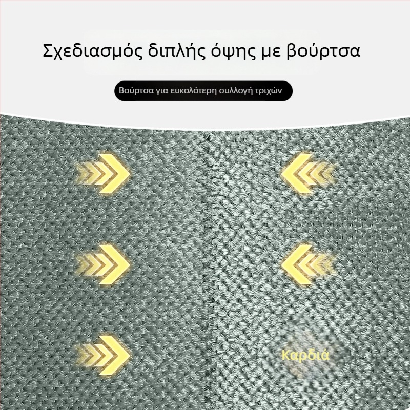 Γάντια Αφαίρεσης Τριχών από Κατοικίδια, Υφασμάτινη Κατασκευή, Τετράγωνο Σχήμα Χτένας και Διπλής Κατεύθυνσης Βούρτσα