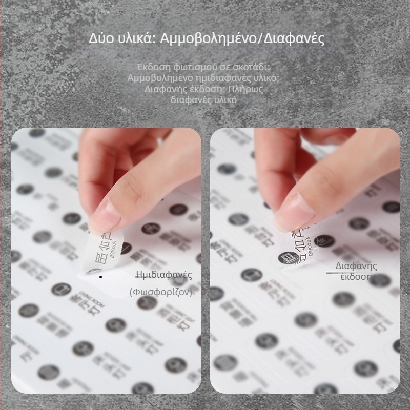 Ετικέτα διακόπτη φωτισμού με φωτεινή ένδειξη – διακοσμητικό αυτοκόλλητο τοίχου με προστατευτικό κάλυμμα, μοντέρνος μινιμαλισμός