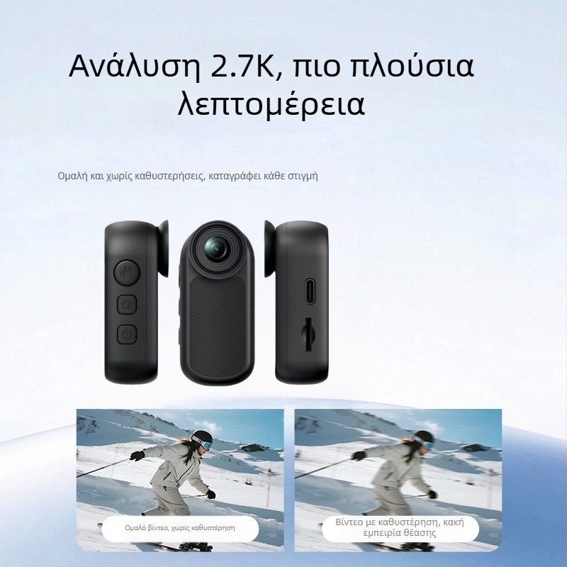 4K κάμερα δράσης για σπορ, χωρίς οθόνη LCD, αποθήκευση TF, ABS σώμα, 35 g, μία κάμερα