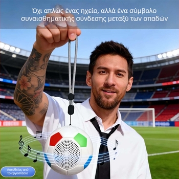 Ακουστικό Bluetooth στρογγυλού σχήματος με RGB φωτισμό, φορητός επιτραπέζιος σχεδιασμός για εξωτερική χρήση; Bluetooth 5.3, ισχύς 5W, επαναφορτιζόμενη μπαταρία 1200–2000 mAh, ήχος 360°