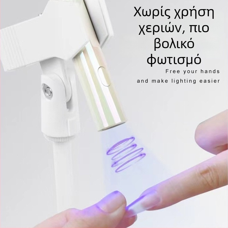Χειροκίνητη λάμπα μανικιούρ με διπλό υποδοχέα καρτών και κλιπ για αυτοκόλλητα νυχιών — 1 τεμάχιο