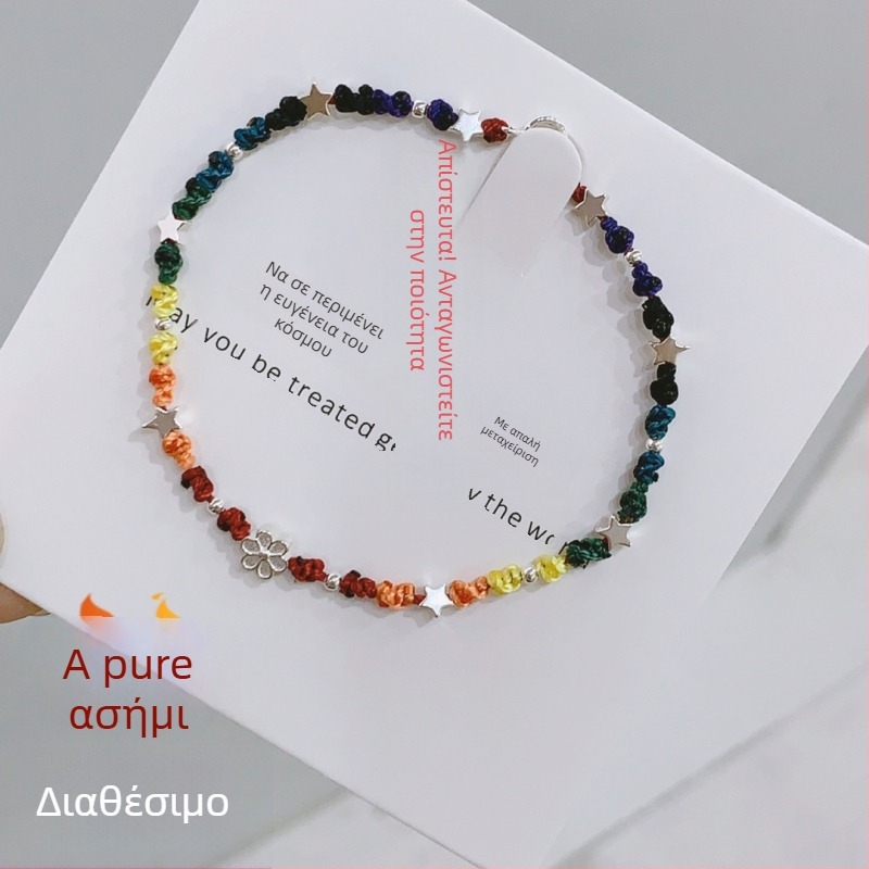 Βραχιόλι από κερί νήμα με γεωμετρικό σχέδιο, χειροποίητο, 925 ασήμι, γυναικείος αρχικός σχεδιασμός, προέλευση Zhongshan
