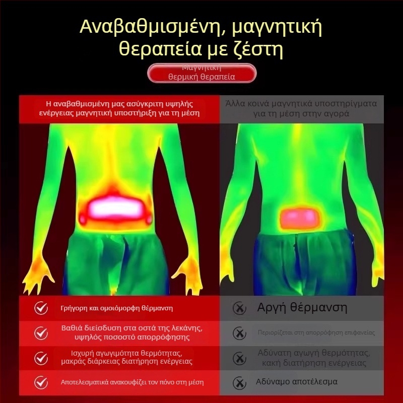 Μαγνητικός ζώνη μέσης με αυτοθερμαινόμενη θέρμανση – για κήλη δίσκου οσφυϊκής περιοχής και τραυματισμό μυών της περιοχής, unisex, για ηλικιωμένους
