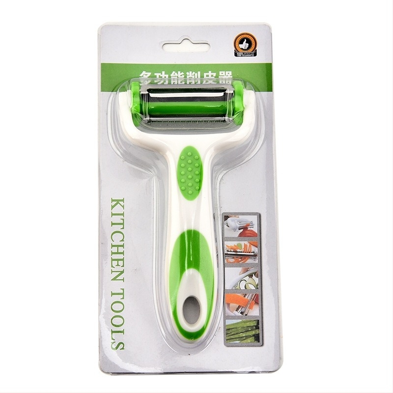 Τρία σε ένα αποφλοιωτής-τριφτήρας με περιστρεφόμενη λειτουργία για φρούτα και λαχανικά, PP/PE/420J2