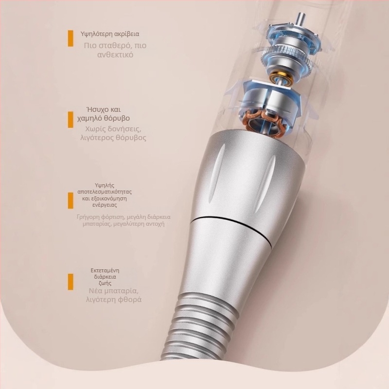 Φορτιζόμενη ηλεκτρική μηχανή λίεσης νυχιών με σετ εργαλείων – συσκευή μανικιούρ, λείανσης και γυάλισμα, πλαστικό περίβλημα