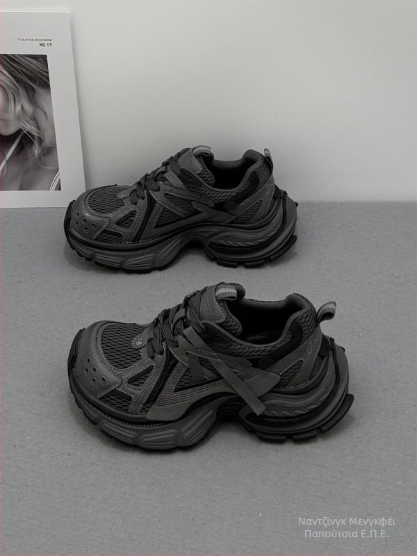 Agan Casual Παπούτσια με Επένδυση Φλίς, Χαμηλός Άνω, Παχιά Σόλα, Με Κορδόνια