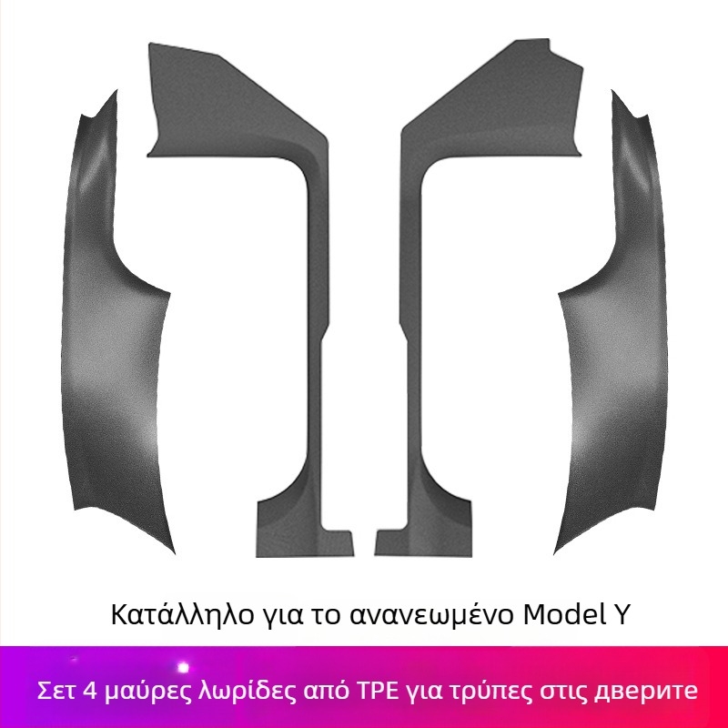 Ταινία κατωφλίου για Tesla YL, υλικό PP, αυτοκόλλητη εγκατάσταση, πλευρικό τμήμα αυτοκινήτου