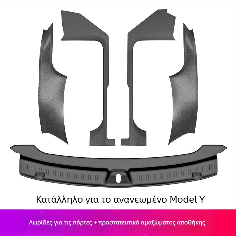 Ταινία κατωφλίου για Tesla YL, υλικό PP, αυτοκόλλητη εγκατάσταση, πλευρικό τμήμα αυτοκινήτου