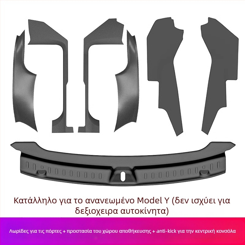 Ταινία κατωφλίου για Tesla YL, υλικό PP, αυτοκόλλητη εγκατάσταση, πλευρικό τμήμα αυτοκινήτου