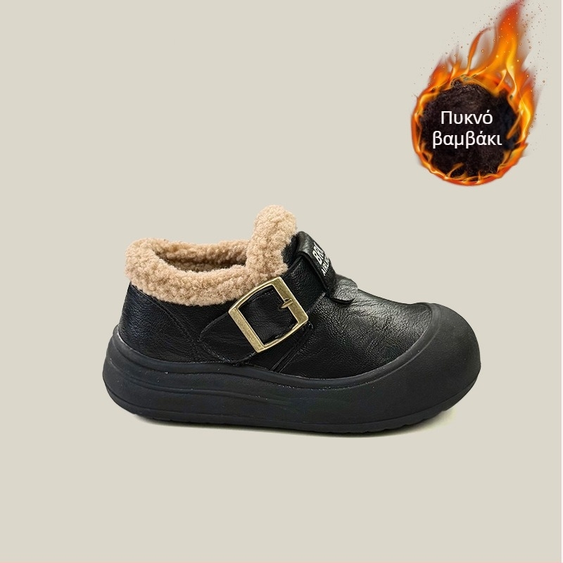 Παιδικά χιονικά μποτάκια σε κορεατικό στυλ, χαμηλό τακούνι; για παιδιά 4–16 ετών; επάνω μέρος: super fiber; σόλα: καουτσούκ; κλείσιμο: Velcro