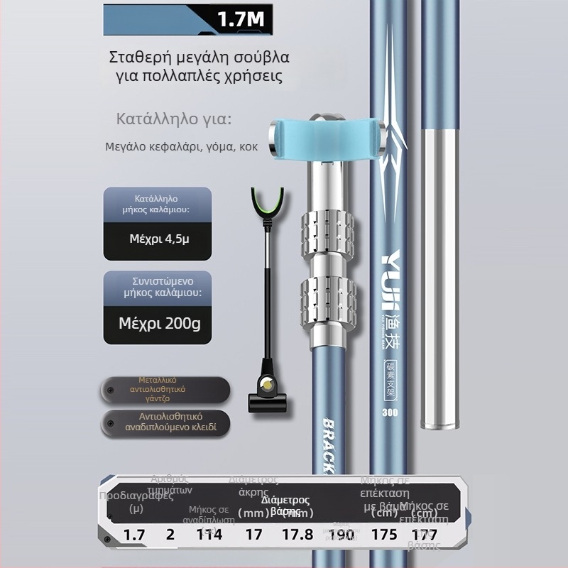 Εξωτερική φορητή καρβονική τουρεντ βάση για καλάμια ψαρέματος, με περιστροφή σε πολλές κατευθύνσεις