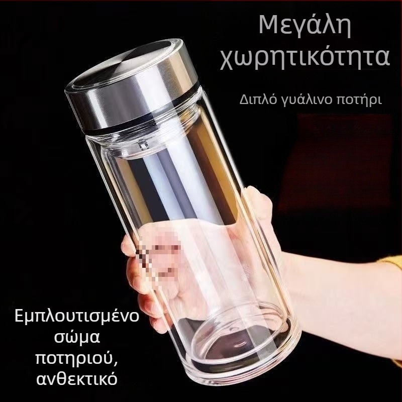 Κούπα τσαγιού από γυαλί μποροσίλι, με καλαμάκι, ανθεκτική στις πτώσεις, μονόστρωτη, φορητή