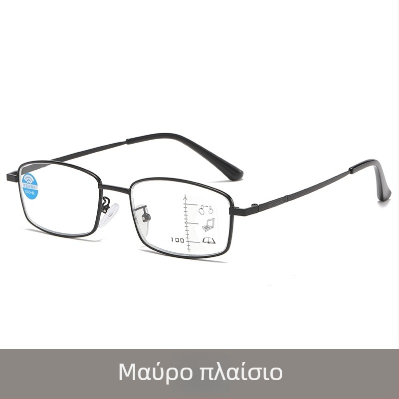 Γυαλιά ανάγνωσης με πολυεστιακούς φακούς, φωτοχρωμικούς φακούς και αντι-μπλε φως, μεταλλικός σκελετός πλήρους πλαισίου