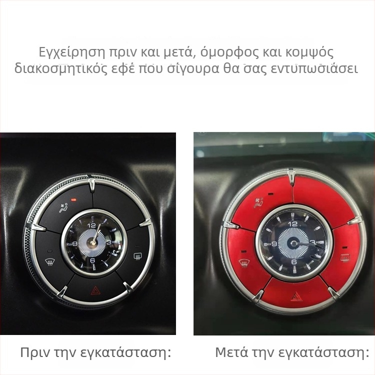 Διάκοσμητικό κεντρικού πίνακα από κράμα αλουμινίου για WEY Tank 300 – κουμπί εκκίνησης με ένα πάτημα, διακόπτης κλιματισμού και κουμπί φρένου χειρόφρενο