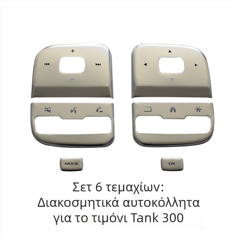 Διάκοσμητικό κεντρικού πίνακα από κράμα αλουμινίου για WEY Tank 300 – κουμπί εκκίνησης με ένα πάτημα, διακόπτης κλιματισμού και κουμπί φρένου χειρόφρενο