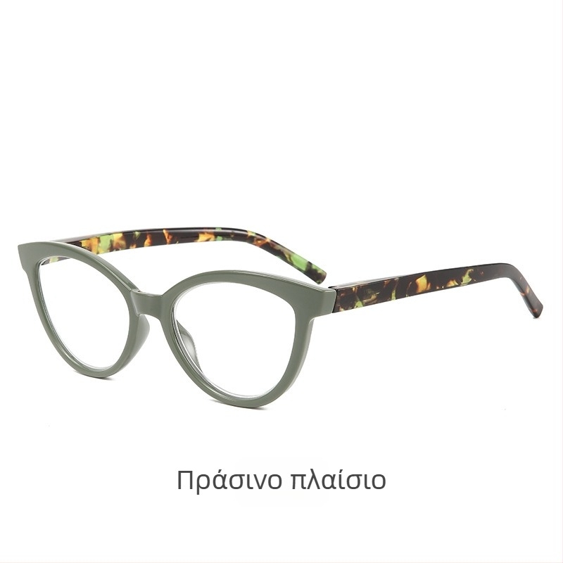 Γυαλιά ανάγνωσης με σχεδίαση cat-eye, μεγάλο πλαίσιο, φακοί PC, UV προστασία, αντι-μπλε φως