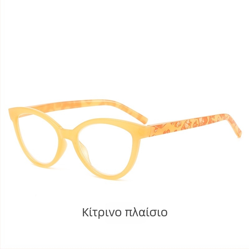 Γυαλιά ανάγνωσης με σχεδίαση cat-eye, μεγάλο πλαίσιο, φακοί PC, UV προστασία, αντι-μπλε φως