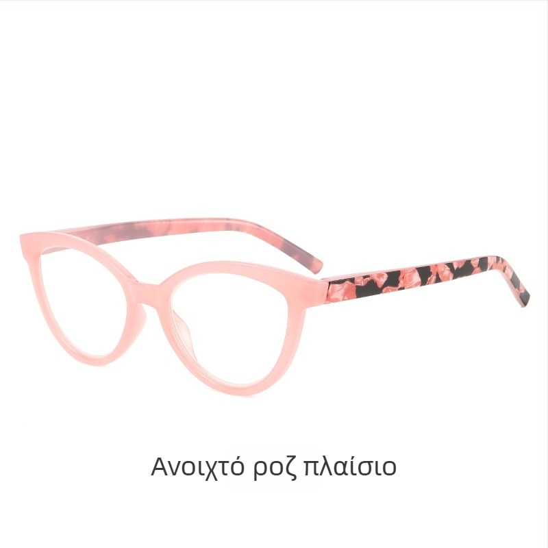 Γυαλιά ανάγνωσης με σχεδίαση cat-eye, μεγάλο πλαίσιο, φακοί PC, UV προστασία, αντι-μπλε φως