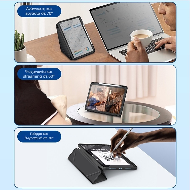 Θήκη προστασίας για iPad, ακρυλικό, δύο σε ένα, επιχειρηματικό στυλ, με δυνατότητα λειτουργίας ύπνου, προστασία από πτώσεις, συμβατή με Apple iPad A16