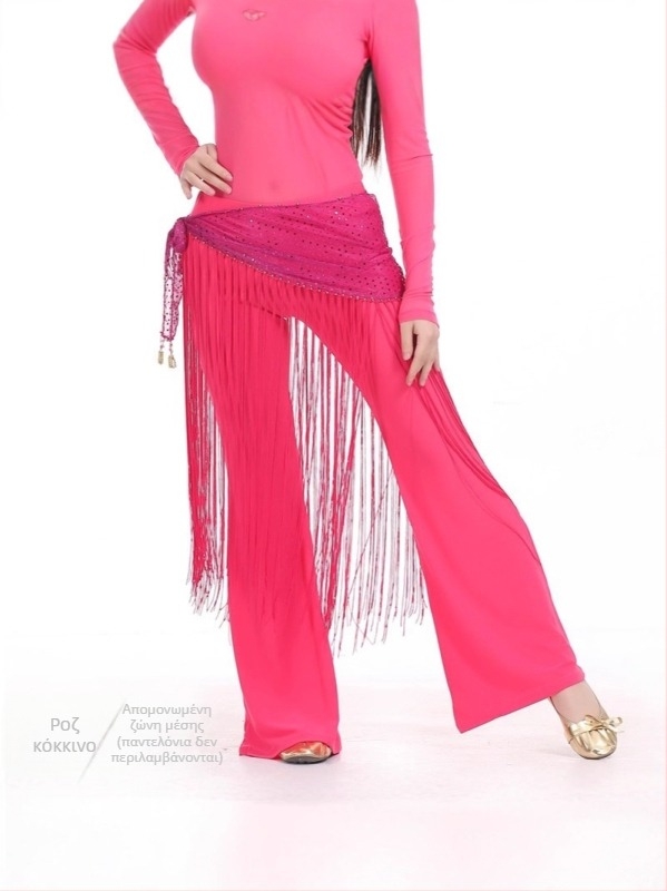 Ζώνη μέσης με φούντες και χιπ φουλάρι — Κοστούμι ινδικού χορού για παραστάσεις, σετ τριών μερών πρόβας, πολυεστερικό ύφασμα