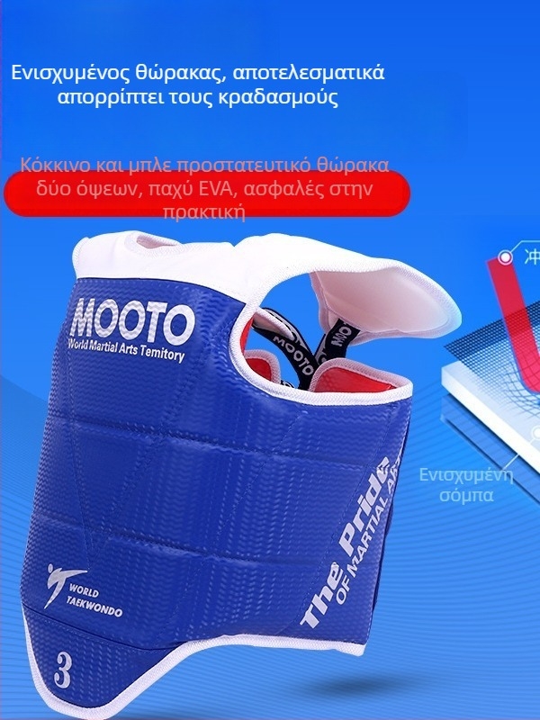 Σετ προστατευτικού εξοπλισμού Taekwondo με προστασία κεφαλής, αγκώνα, γάμπας, ώμων και αστραγάλων, από αφρώδες υλικό, κατάλληλο για όλους