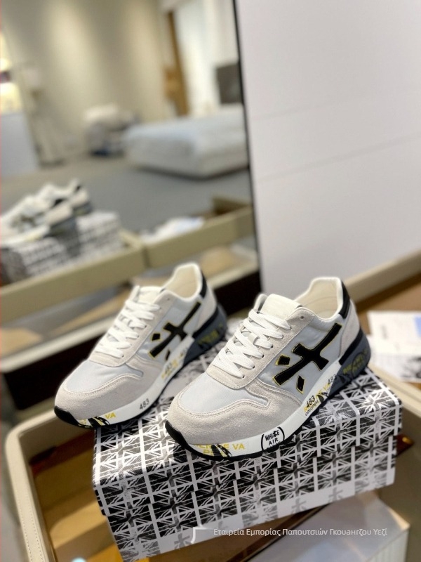 Unisex casual αθλητικά παπούτσια με παχιά σόλα — πάνω μέρος από δέρμα βοδινού + συνθετικό δέρμα + ύφασμα; εσωτερική επένδυση από μαλλί προβάτου; μπροστινό κλείσιμο με κορδόνια; σόλα από καουτσούκ