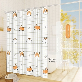 Κουρτίνα ντους από πολυεστέρα για μπάνιο, παχύτερη, αδιάβροχη και ανθεκτική στη μούχλα, με μοτίβο καρτούν σε εθνοτικό στυλ, προσαρμόσιμη