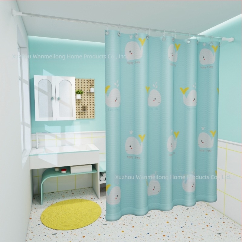 Κουρτίνα ντους από πολυεστέρα για μπάνιο, παχύτερη, αδιάβροχη και ανθεκτική στη μούχλα, με μοτίβο καρτούν σε εθνοτικό στυλ, προσαρμόσιμη