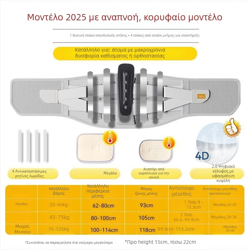 Ζώνη οσφυϊκής στήριξης, ρυθμιζόμενη, αναπνεύσιμη λατέξ, unisex, σταθεροποίηση και προστασία της οσφυϊκής περιοχής