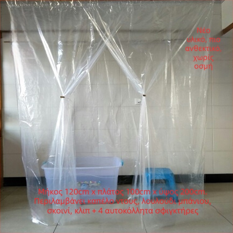 Σκηνή ντους για ενήλικες, μονωμένη για τον χειμώνα, ορθογώνιο πλαστικό