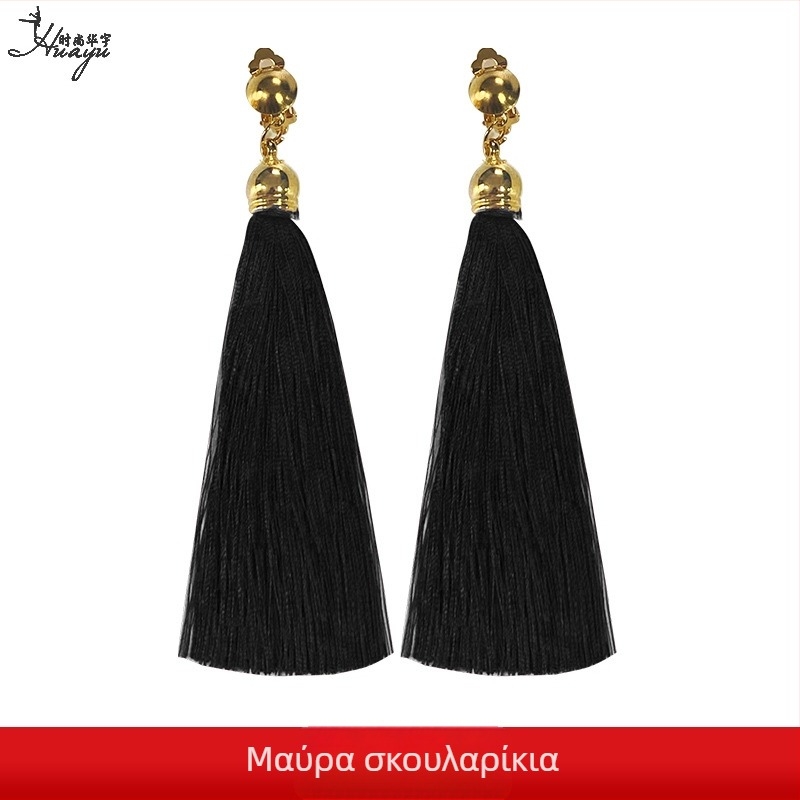Σκουλαρίκια φούντες, Xiaoxiangfeng στυλ, φρέσκο και γλυκό, γυναικείο μοντέλο, βύσμα από κράμα τιτανίου, επίστρωση ψεκασμού