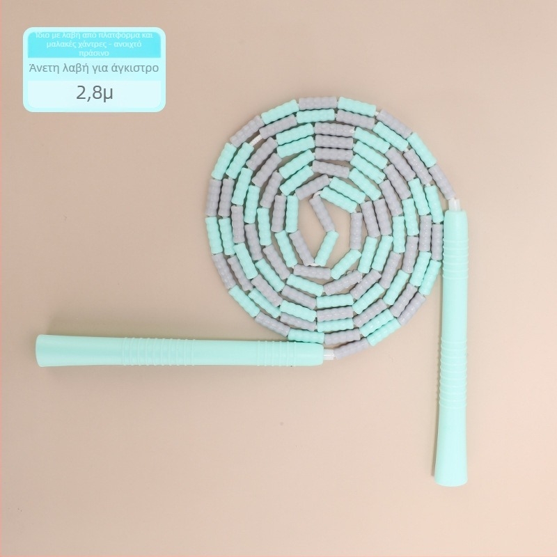 Παιδικό PU σκοινί για άλμα με χάντρες, ρυθμιζόμενο μοτίβο χαντρών, σκοινί με χάντρες για σκάλισμα, 2.8