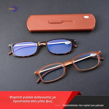 Γυαλιά ανάγνωσης με πλαίσιο TR+Metal, φακοί PC, προστασία από μπλε φως, μισό πλαίσιο