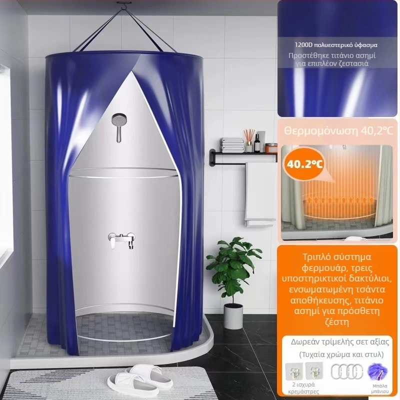 Κύκλος θόλος ντους για μπάνιο, πολυεστέρας, μοντέρνο στυλ, ιαπωνικός κακοτυπωμένος σχέδιο, προσαρμογή λογοτύπου διαθέσιμη