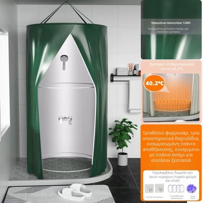 Κύκλος θόλος ντους για μπάνιο, πολυεστέρας, μοντέρνο στυλ, ιαπωνικός κακοτυπωμένος σχέδιο, προσαρμογή λογοτύπου διαθέσιμη