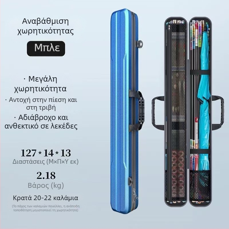 Νέα θήκη για καλάμια ψαρέματος με σκληρό περίβλημα, ορθογώνιο αδιάβροχο κουτί αποθήκευσης