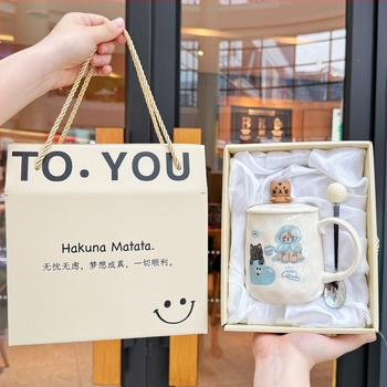 Κεραμική κούπα με καρτούν στυλ — δώρο για γενέθλια ή αποφοίτηση, κατάλληλη για ζευγάρι, φίλο, παιδί ή συμμαθητή