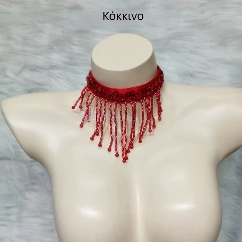 Σετ κοστουμιού χορού της κοιλιάς με χειροποίητες χάντρες στο σουτιέν και φούντες, τρία τεμάχια, unisex, ύφασμα σπαντέξ, κυκλοφόρησε άνοιξη 2025