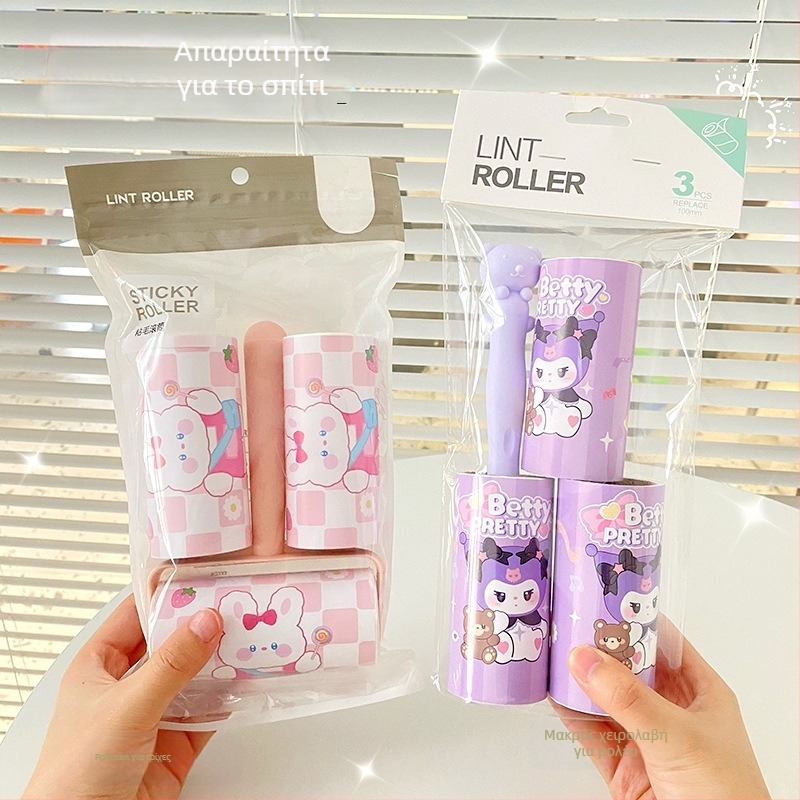 Mu qixi Cartoon σετ ρολού για απομάκρυνση τριχών με ανταλλακτικά φύλλα — πλαστικό εργαλείο αφαίρεσης τριχών
