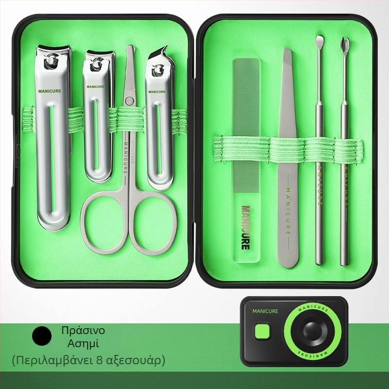 Σετ εργαλείων νυχιών Messi με αντιεκσπλάσιμο σχεδιασμό για μανικιούρ και πεντικιούρ, από ανθρακουχο χάλυβα, πλαστικό και ανοξείδωτο χάλυβα, φορητό για οικιακή χρήση, συνδυασμένο σετ